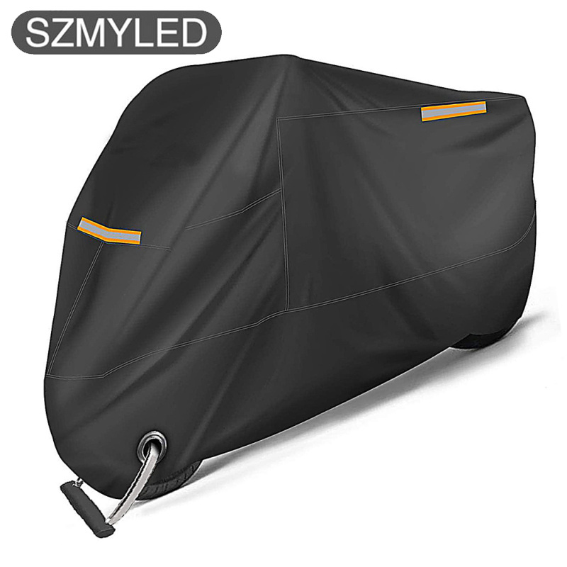 Motorcycle Cover, All Season Universal Outdoor Waterproof Motorbike Covers With Night Reflective, Windproof Buckle And Lock-Holes, For Motorcycles Vehicles