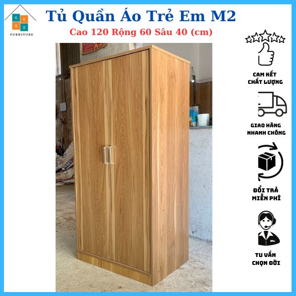 Tủ Quần Áo Trẻ Em Cao Mét 2 Màu Gỗ Ván Gỗ MDF Dày 12mm Lăp Ráp Dễ Dàng Tiện Lợi Chắc Chắc Có Video HD