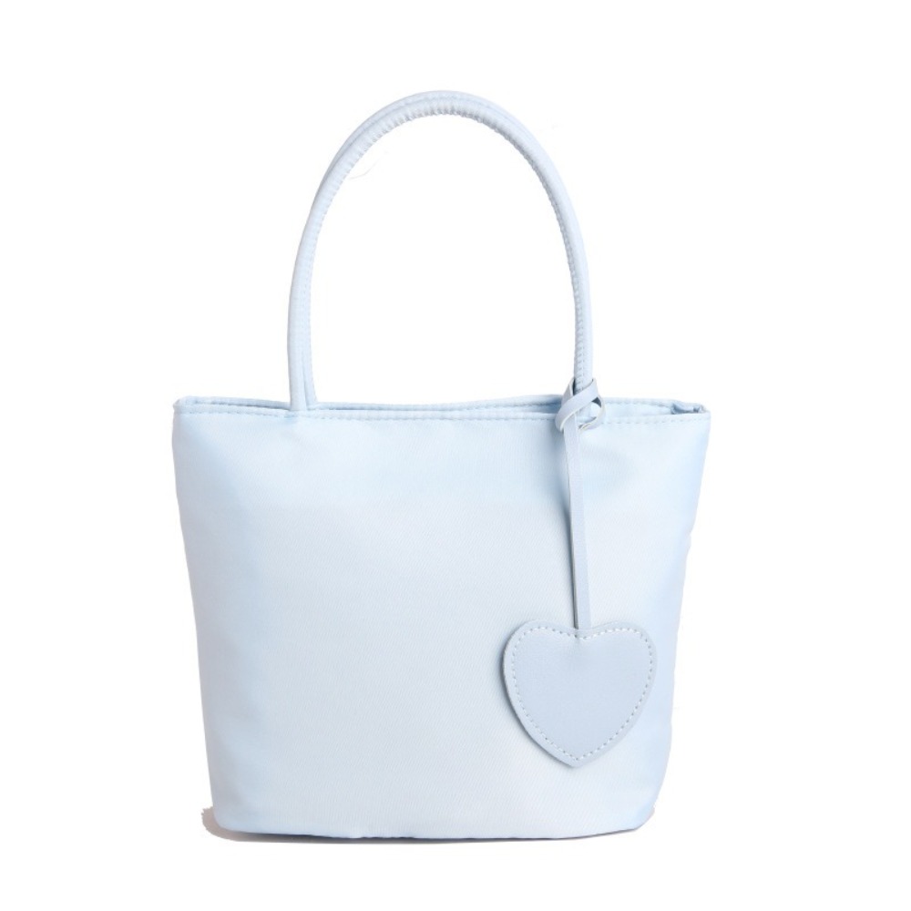 SRAITH Phong cách Hàn Quốc Túi Tote bằng Nylon Màu đơn sắc Có  Dây Chuyền Hình Trái Tim Túi đeo vai vải Oxford Nhẹ Dung lượng lớn Túi đeo nách Các cô gái - 6