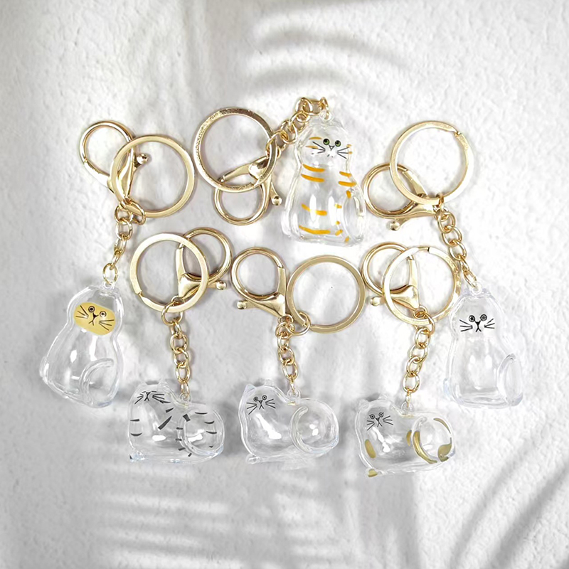 PICOK Dễ Thương Mèo Tóc Lưu Trữ Hộp Keychain Túi Mặt Dây Chuyền Quyến Rũ Pet Tóc Lưu Trữ Viên Nang Vòng Chìa Khóa Pet Quà Lưu Niệm Ba Lô Treo Trang Trí Nội Thất