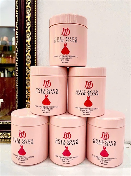 Kem ủ xả tóc HD Collagen 1000ml dầu hấp tóc phục hồi hư tổn