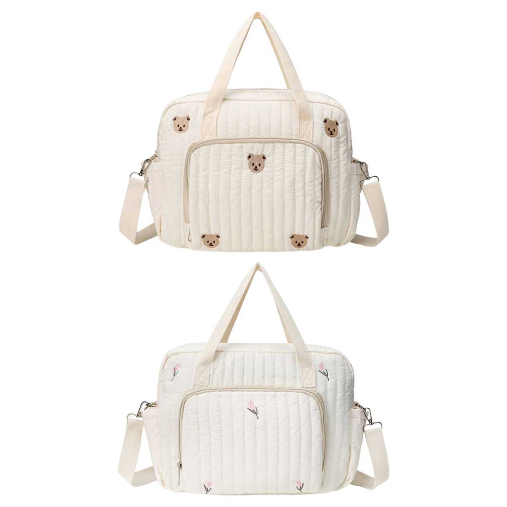 Gấu/Hoa bông túi Mommy Bag đa chức năng Túi đựng tã cho bé bông túi đeo vai chéo dây đeo điều chỉnh 
