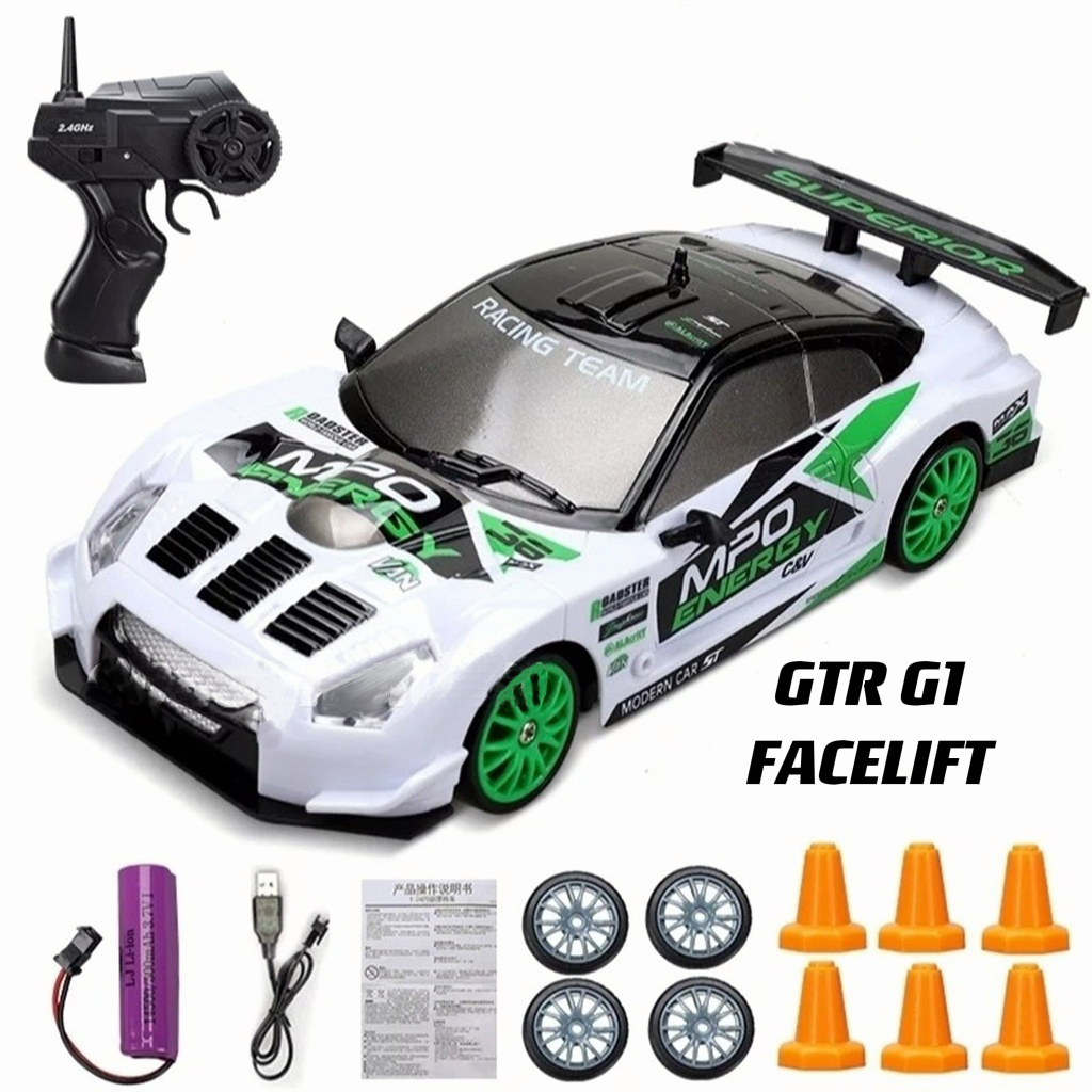 RC Drift GTR Car 4WD 1/24 2.4G High Speed Led Light Remote Control Car Kids Toys Rc Car Control Gift ราคา 350 บาท*ส่งฟรี