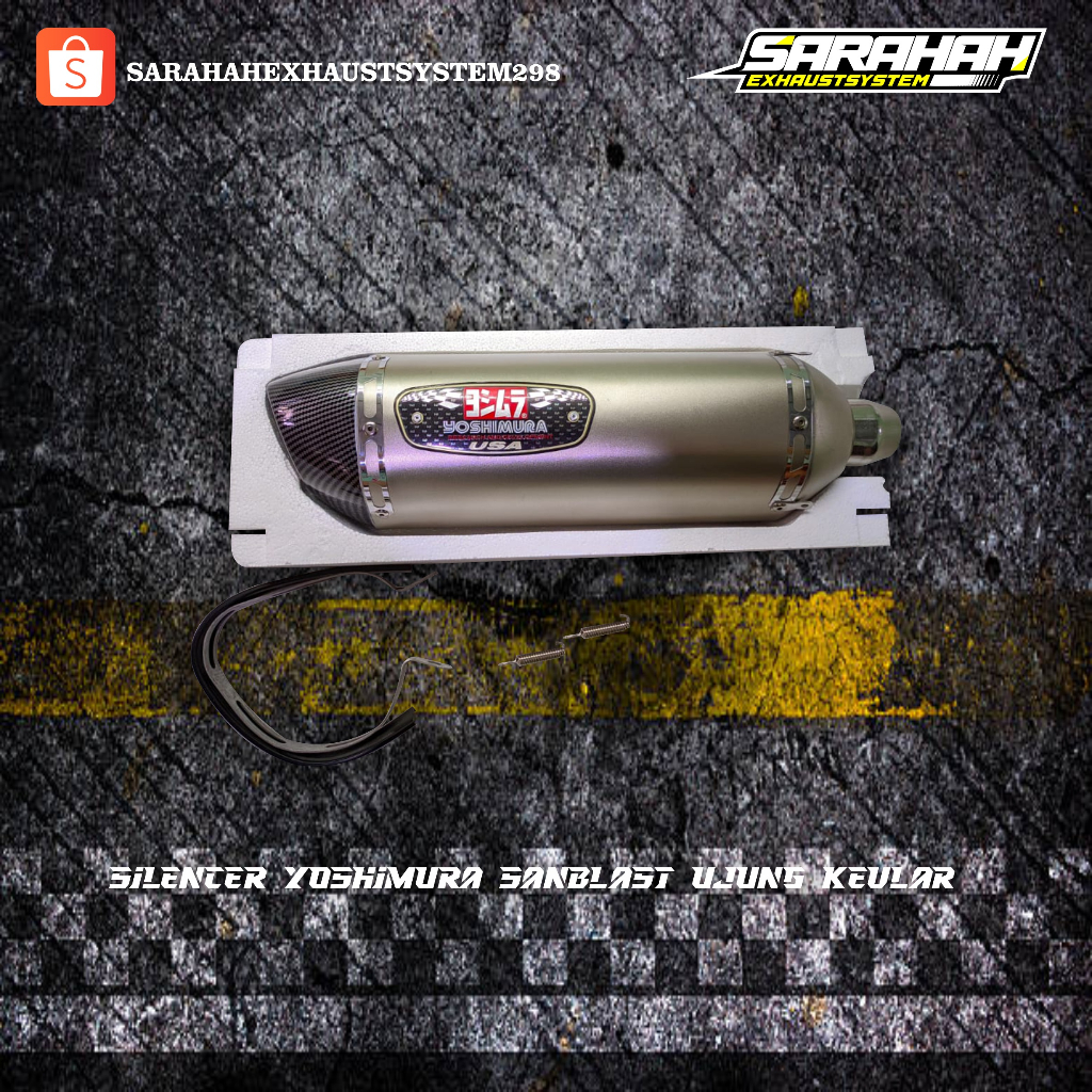 SILENCER YOSHIMURA SANBLAST UJUNG KEVLAR - SARAHAH EXHAUST SYSTEM Giá 1,860,000 Đồng*Miễn phí vận chuyển