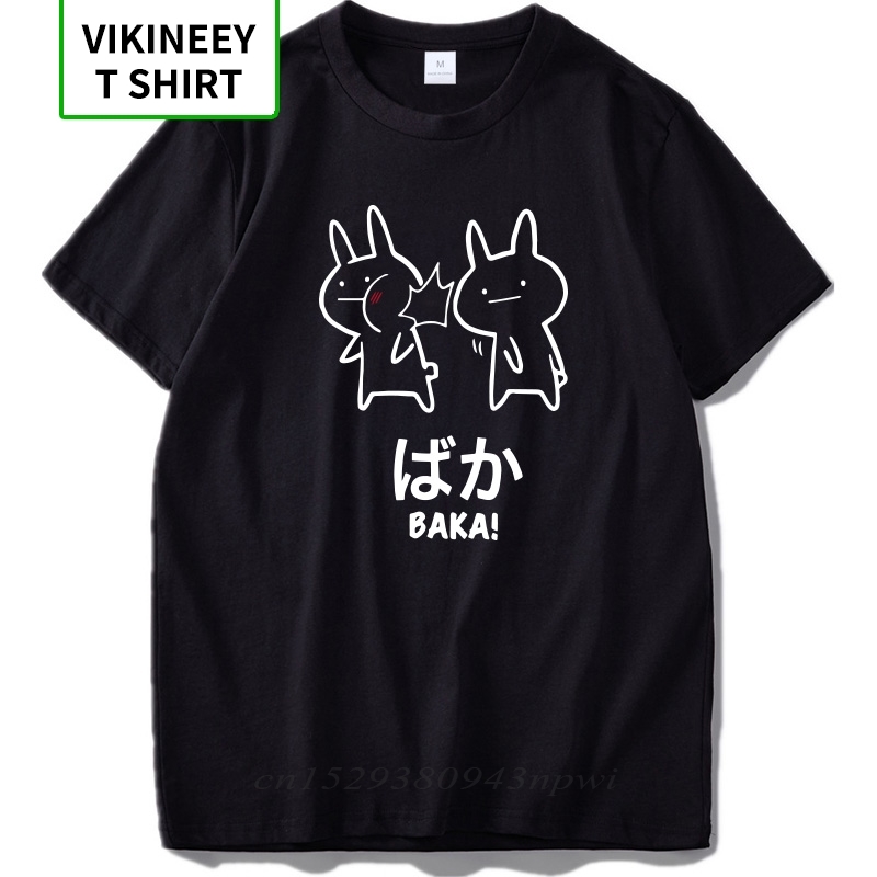 Baka Rabbit Slap T Shirt Japanese Anime Japan Tops Short Sleeve Cotton O-neck Tee Novelty Cute T-shirt EU Size