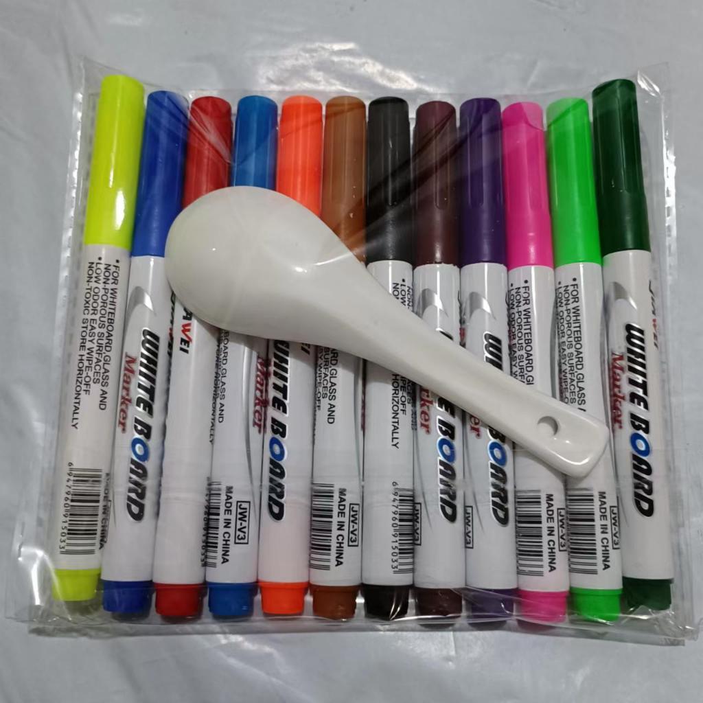 ปากกาสีลอยน้ำมหัศจรรย์ ปากกาไวท์บอร์ด DIY ปากกาสี ปากกาเมจิก 8/12 สี วาดภาพระบายสีน้ํา ลอยน้ําได้ วาดสีลอยน้ำ