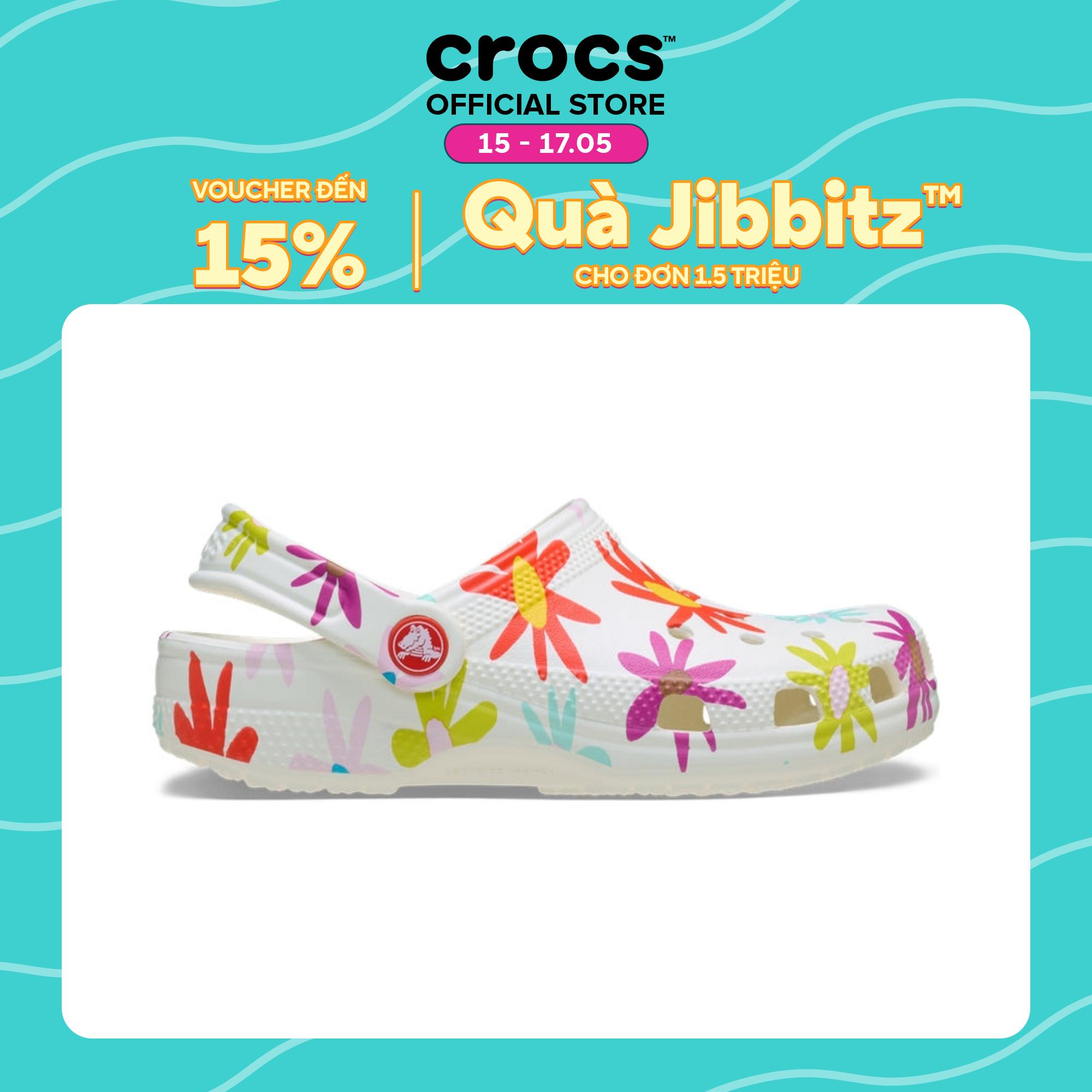 Giày Clog Trẻ Em Crocs Toddler Classic Crafted Daisy - Chalk - 211584-0WV