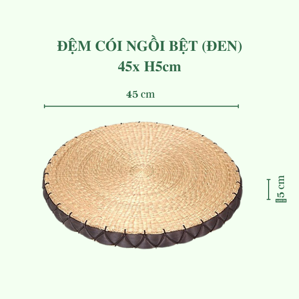 Nệm cói màu be/ đen - Đệm ngồi bệt yoga ngồi thiền cao cấp
