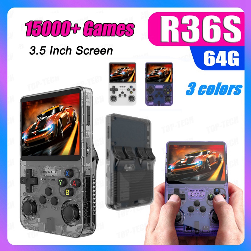 GO Auto-R36S Retro Game Console 64GB 15000+ Games Linux System 3.5 Inch IPS Screen Portable Pocket Game Player for Kids ราคา  1,083 บาท*ส่งฟรี