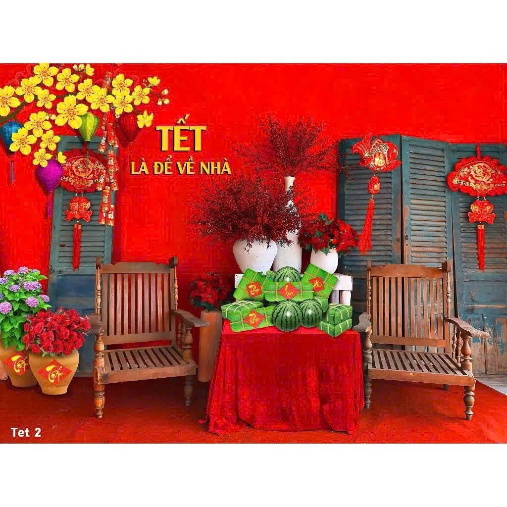 Tranh vải tết 2025 mừng xuân Ất Tỵ Decor tô điểm tết âm lịch Kích thước 200 x 150 - Nhiều mẫu nhận in theo kích thước