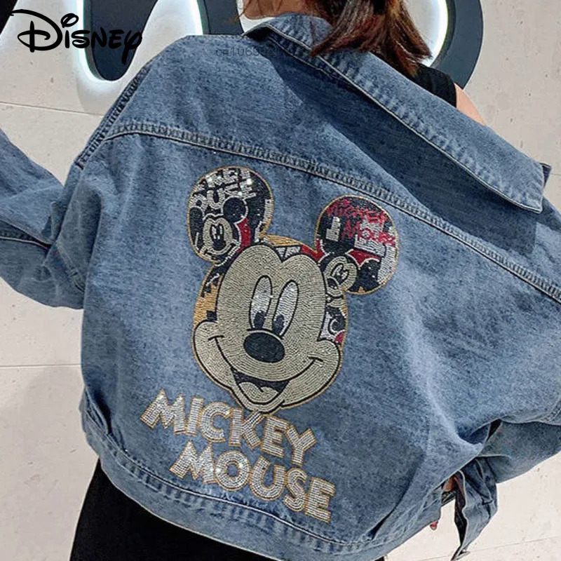 phim hoạt hình thời trang denim áo hip-hop thời trang dạo phố hợp thời trang nam nữ áo khoác mới Hàn Quốc lỏng lẻo Harajuku các cặp vợ chồng Tops