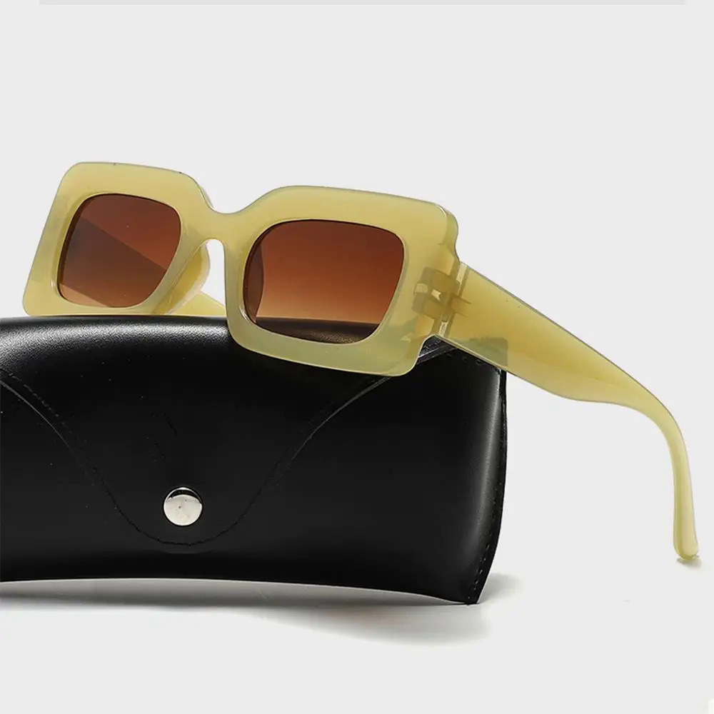 [High-end] fesyen R Candy warna 90's Y2K Sun Glasses Rectangle Sunglasses Vintage Shades cermin mata hitam untuk wanita lelaki
