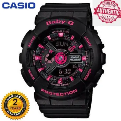 (Ready Stock) Original BABY G BA110 Men Sport Watch Duo W/Time 200M Water Resistant Shockproof and Waterproof World Time LED Auto Light Wrist Sport Digital Watches with 2 Year Warranty BA110 /BA-110