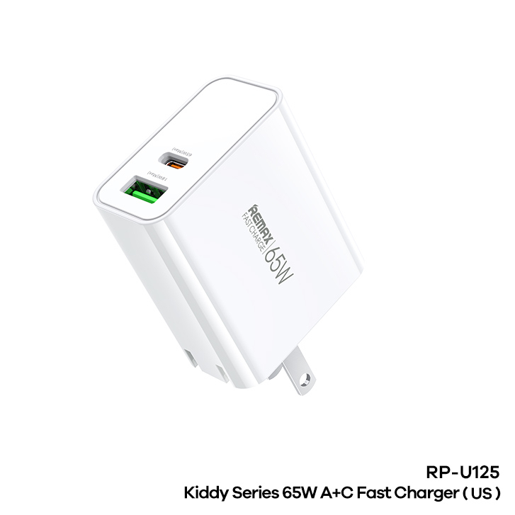 Cốc sạc nhanh 65w 2 cổng usb và type c remax u125 pd qc 3.0 - rẻ