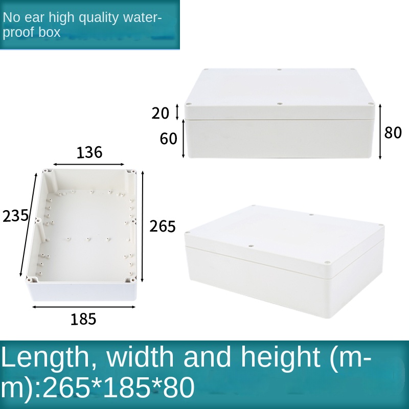 Vỏ Nhựa Chống Nước 265x185x80 mm | Kehua F-type Xám Công Nghiệp IP65 Hộp Tủ Điều Khiển Tự Động Hóa Công Nghiệp