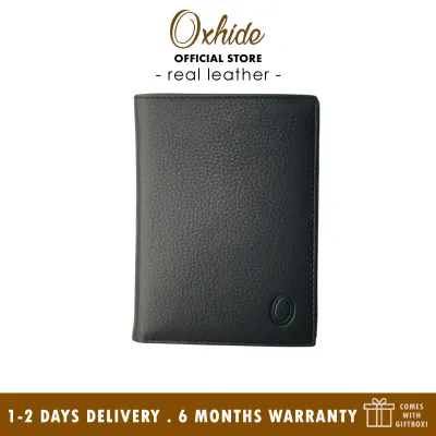 Leather Wallet Men with Coin Pouch - Black Wallet - Bifold Wallet - Full Grain Leather Wallet - J0007 Oxhide