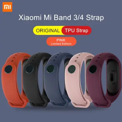 Original Xiaomi Mi Band 4 Strap Silicone Wristband Bracelet Xiaomi Band 4 3 Mi band4 Miband4 Pink Wrist Straps Xiomi Mi Band 4