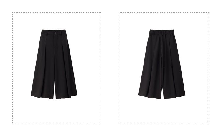Giordano Women Pleated half elastic waist crop skirt pants Free Shipping 18425502 · v3