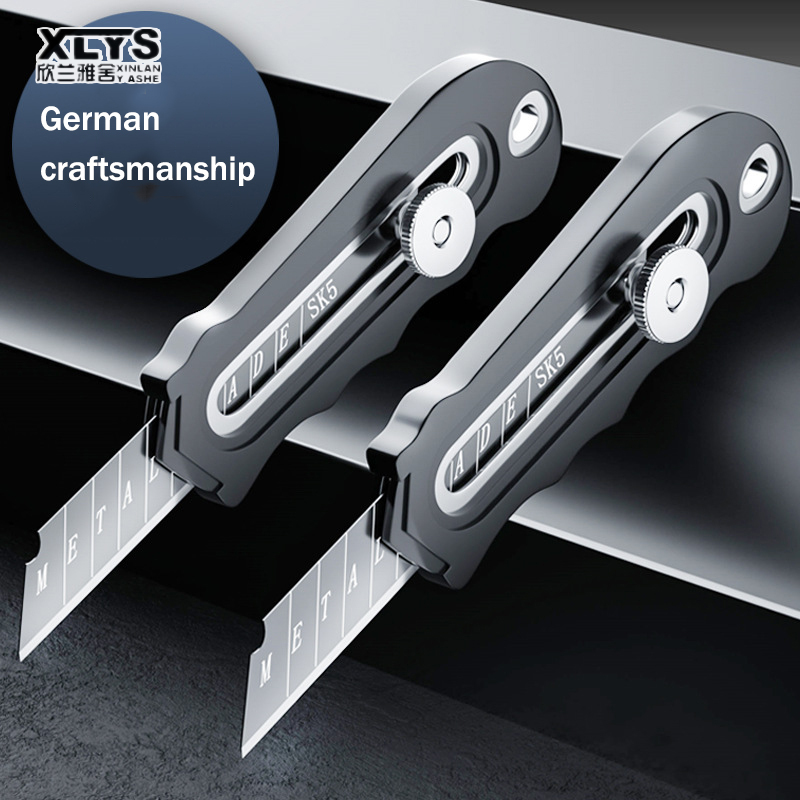 Stainless steel heavy-duty utility knife wallpaper knife industrial grade paper cutter durable all-metal wallpaper knife super sharp knife holder