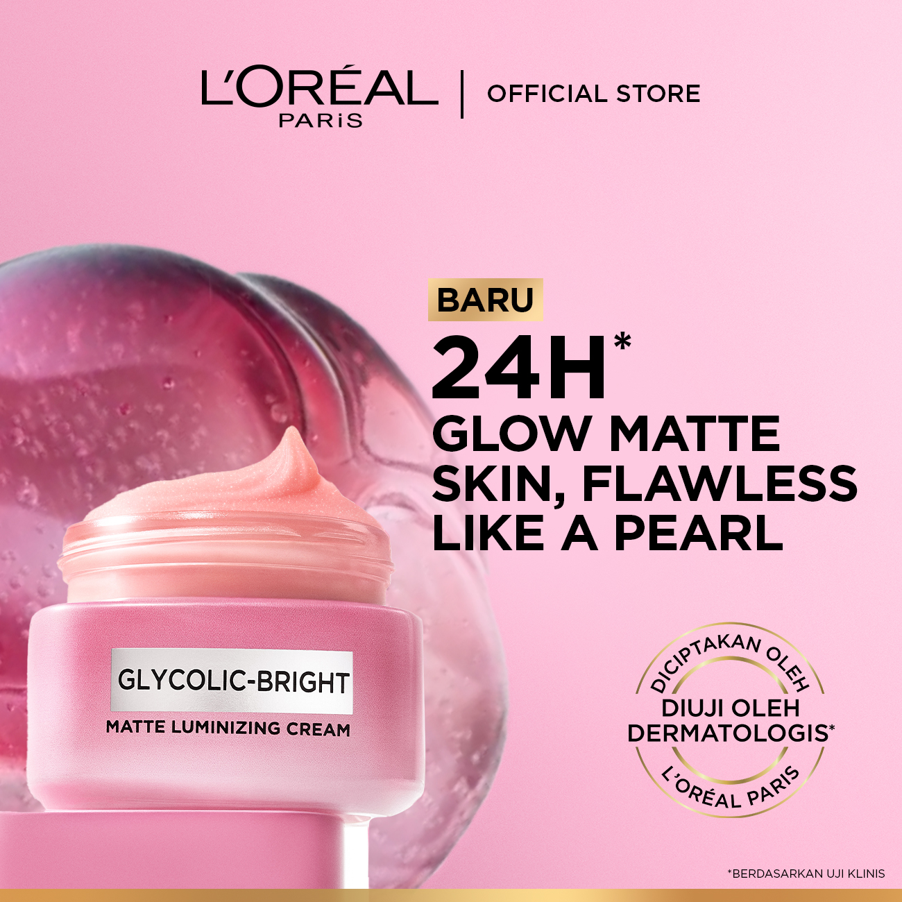 [BARU] LOreal Paris Glycolic Bright Matte Luminizing Cream (Moisturizer Anti-Dark Spot Brightenin...