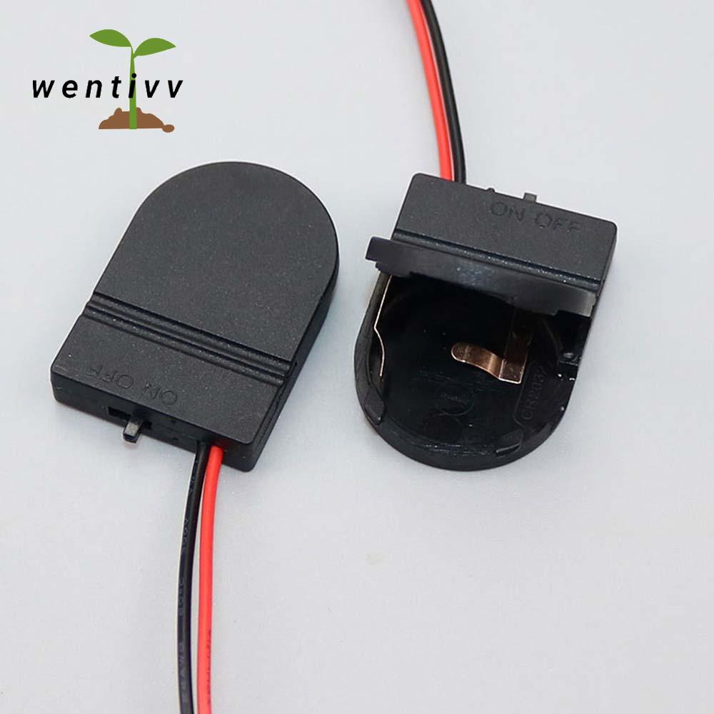 Wentivv Pin Màu Đen Ổ Cắm Pin Lật Bìa Với On-Off Chuyển Đổi Lưu Trữ Trường Hợp dây dẫn Pin Container nút ấn chạy pin Chủ lưu trữ pin Hộp Đồng Xu Di Động Vỏ pin