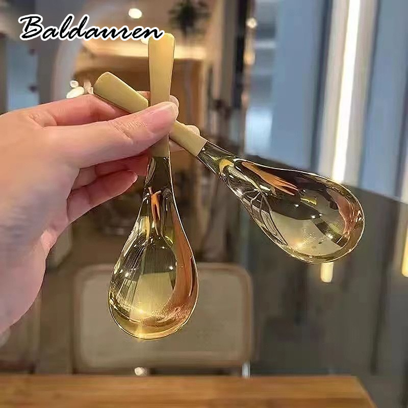 BALDAUREN (ตามเข็มนาฬิกา) ช้อนขนมด้ามยาวสแตนเลสหนาสไตล์เกาหลีใหม่ ราคา 28 บาท*ส่งฟรี