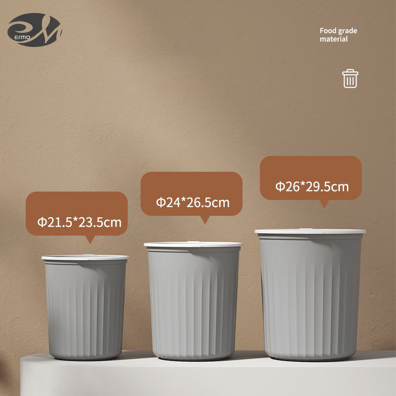 Plastic household kitchen trash can, high value bedroom toilet, simple large size without lid pressure ring bathroom trash can ราคา  132 บาท*ส่งฟรี