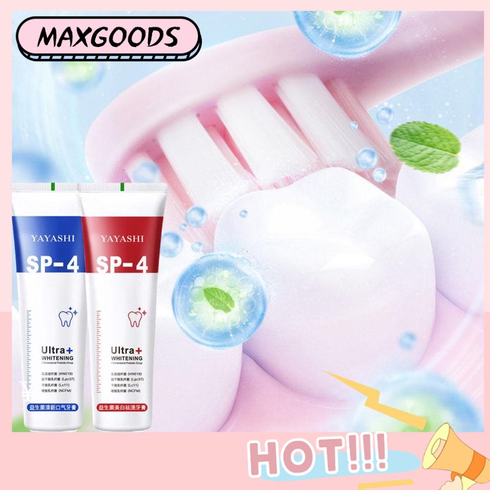 MAXG Tăng cường răng Làm Trắng Răng Sửa chữa màu vàng Loại bỏ mảng bám vết bẩn sâu SP-4 Hơi thở tươi mát Kem đánh răng Probiotic Làm sáng da