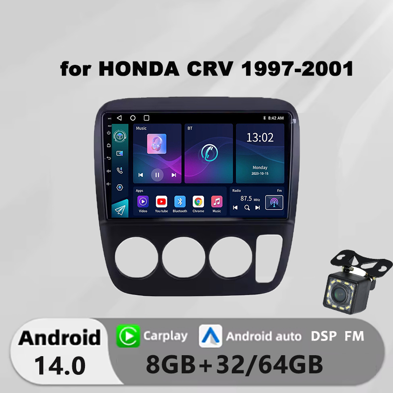 Honxun 8GB+64 android head unit for Honda CRV CR-V 1997-2001 player 2din stereo multimedia carplay touch screen monitor with rear camera FM GPS dsp wifi navigation ราคา 3,818 บาท*ส่งฟรี