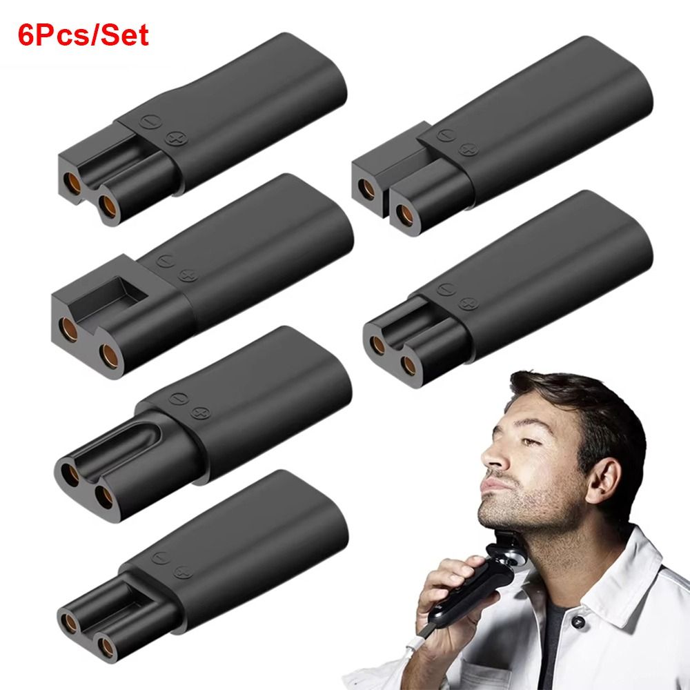 TI9P 6Pcs/Set Lỗ đôi/Khe đơn Bộ chuyển đổi DC cho máy cắt tóc DC 5,5  2,1mm đến 1,8/2,35mm USB 5V Bộ chuyển đổi dây sạc cho máy cạo râu  Phổ quát Ổ cắm giao diện chuyển đổi nguồn điện