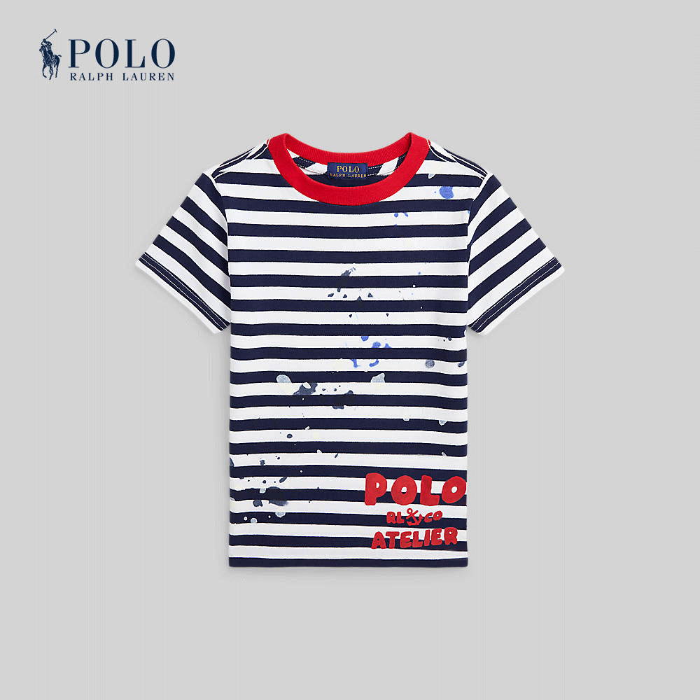 Polo Ralph Lauren Kids Boys Tee-Striped Logo Cotton Jersey Tee CWPOTSHB8020777 410 Navy-410 ราคา 3,500 บาท*ส่งฟรี
