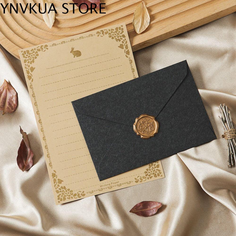 YNVKUA 10pcs Thiệp mời Bộ phong bì Cổ điển Phong bì da cừu Phong bì cảm ơn phước lành Nâng cao Lãng mạn Thiệp chúc mừng hoài cổ Bưu Thiếp giấy