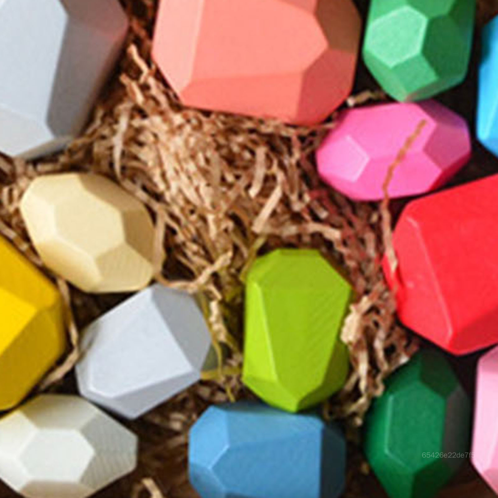 Wooden Stacking Game Rock Blocks Kids Colorful Rock Block Educational Toy