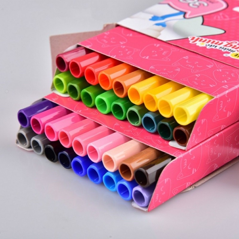 Bộ bút lông màu Fiber Pen Thiên Long 20, 36 màu tẩy rửa được, dùng viết lettering, thư pháp. - Văn phòng phẩm Thu Thảo