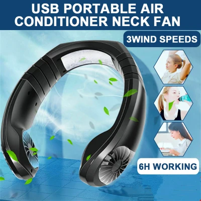 【100% Original】Portable 2 in 1 hanging Neck fan Rechargeable Fan Cooling Air Conditioner Wearable lazy sports halter fan mini hanging neck rechargeable usb fan cover outdoor halter sports fan air cooler