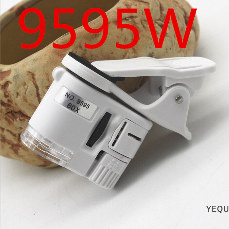 YEQU 1 chiếc kính hiển vi điện thoại di động 60x ống kính macro kẹp máy ảnh siêu nhỏ có đèn LED