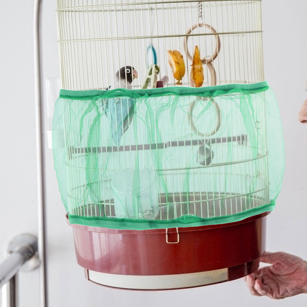 5TH Mesh Bird Parrot Cage Cover Net Easy Cleaning Seed Catcher Guard Shell Skirt - 8
