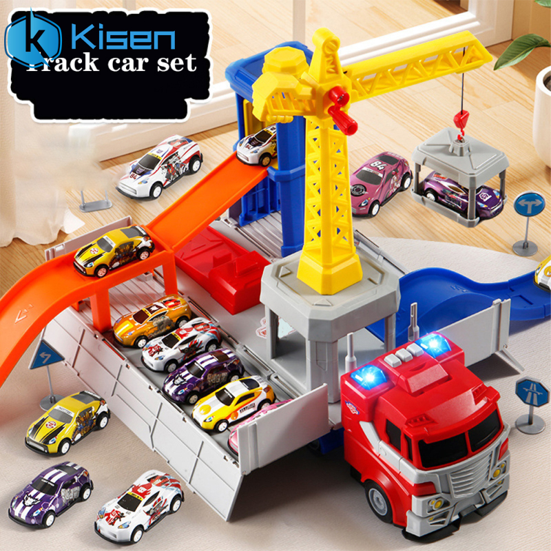 Transport Truck Toys With Ejection Track Deform Track Car With Sound Lights Carrier Truck Set Gifts For Kids ราคา 800 บาท*ส่งฟรี