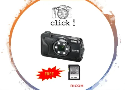 Ricoh WG-6 Digital Camera (Free 64GB SDXC CARD)