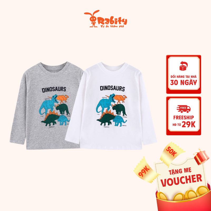 (9-19kg) Áo thun dài tay bé trai  Rabity áo cotton mềm áo thu đông cho bé trai Rabity 91709