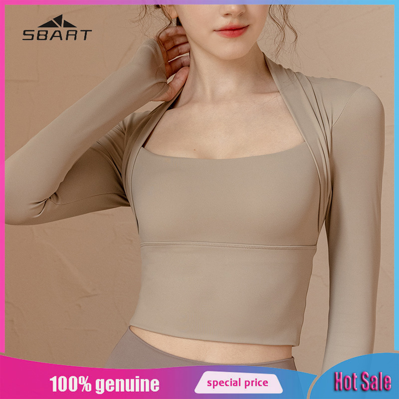 SBART Long sleeve yoga suit with chest pad for slimming Pilates training blazer for running slimming fitness wear woman ราคา 490 บาท*ส่งฟรี