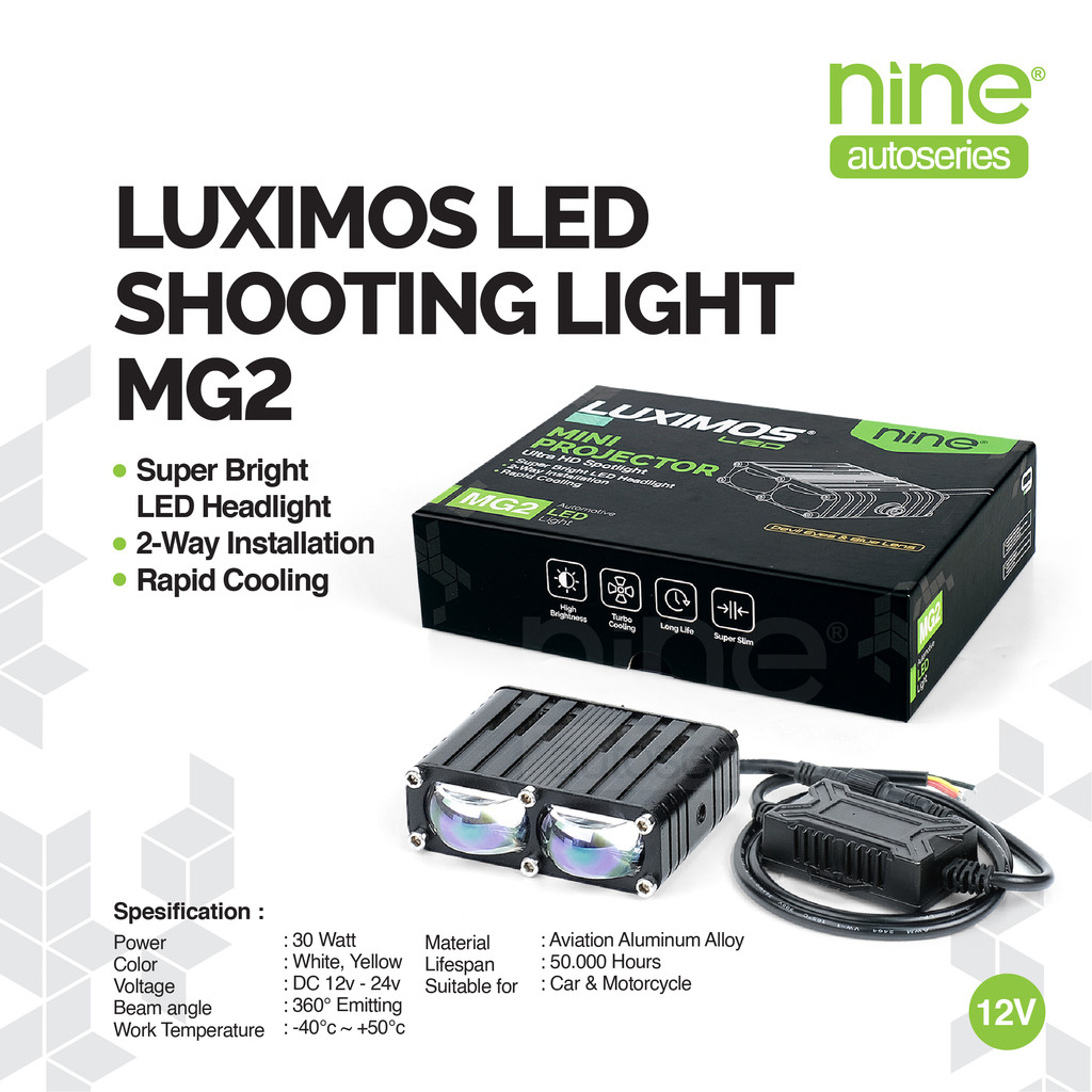 LUXIMOS Lampu Tembak Slim 60W Projie Biled Laser Grill Mobil Super Terang MG2 - NINE AUTOSERIES Harga 739,900 rupiah*Gratis Ongkir