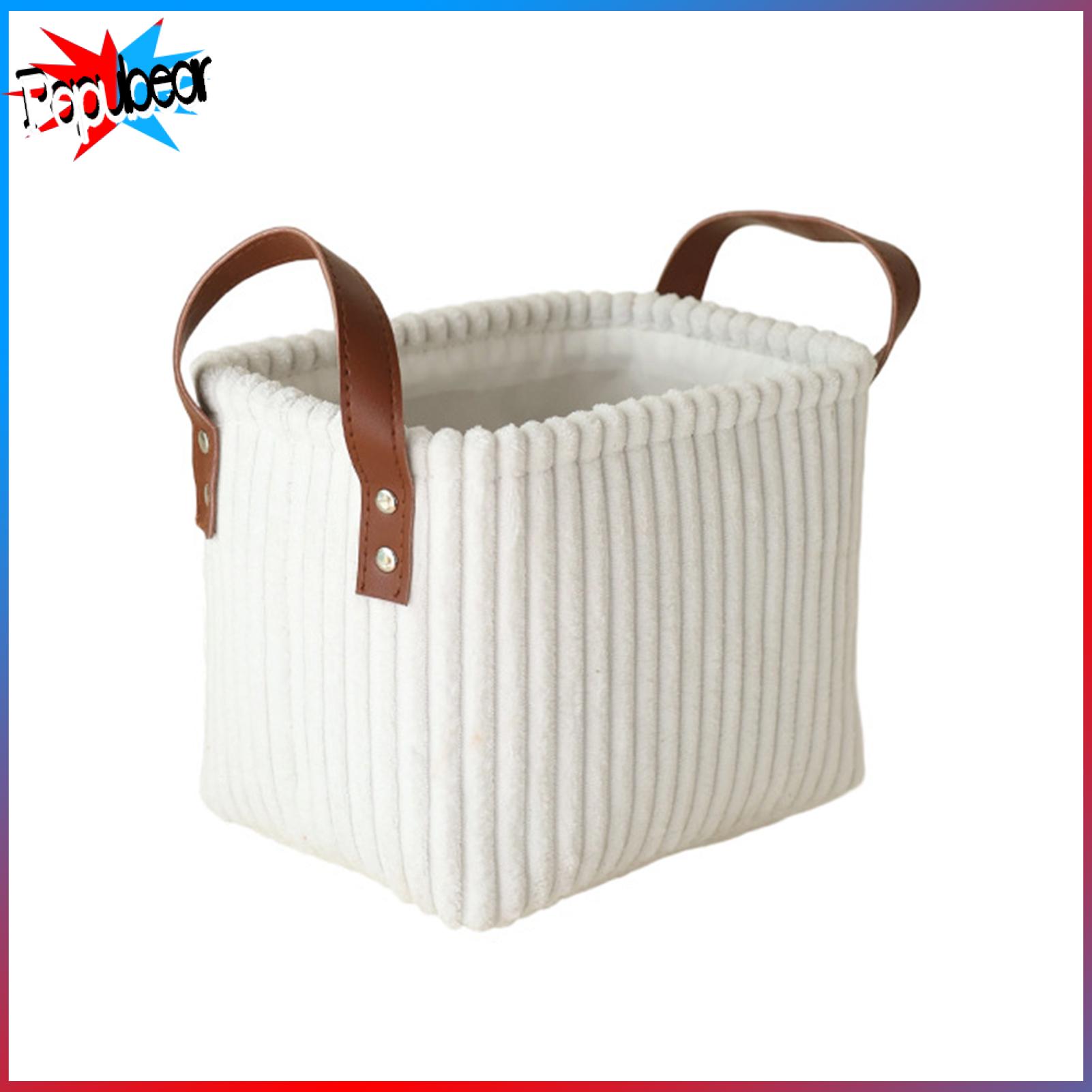 Dorm Room Organizer Toy Organizer Basket Corduroy Foldable Storage Basket with Reinforced Handles – Collapsible Organizer for Kids Toys Clothes Laundry Closet Bedroom Playroom – Durable ราคา 386 บาท*ส่งฟรี