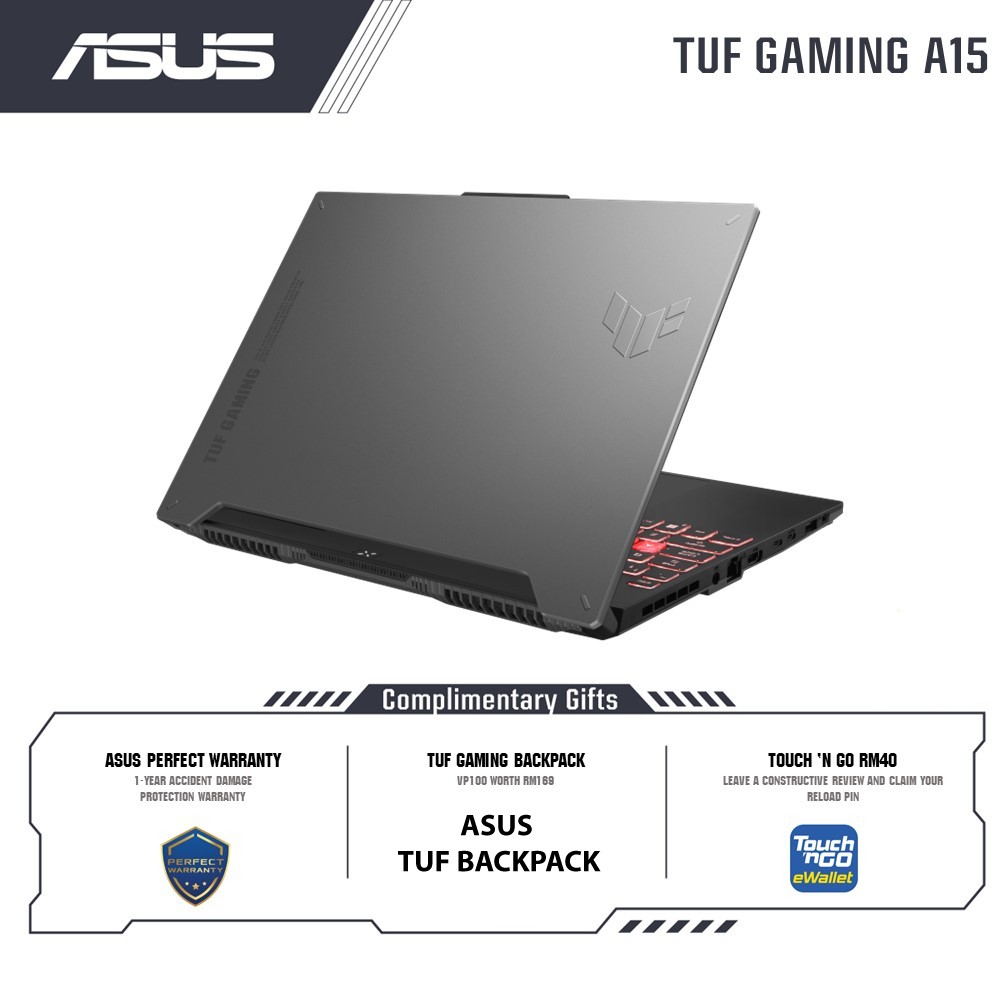 Asus TUF Gaming F15 FX506H-FHN007W (I5-11400H/8GB RAM/512GB SSD/RTX2050  4GBDDR6/15.6 FHD 144Hz/W11/2YRS