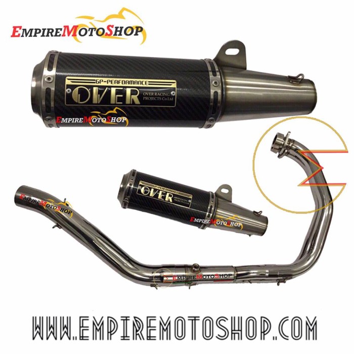 KNALPOT OVER RACING R25 CARBON FULLSYSTEM Harga 7,365,000 rupiah*Gratis Ongkir