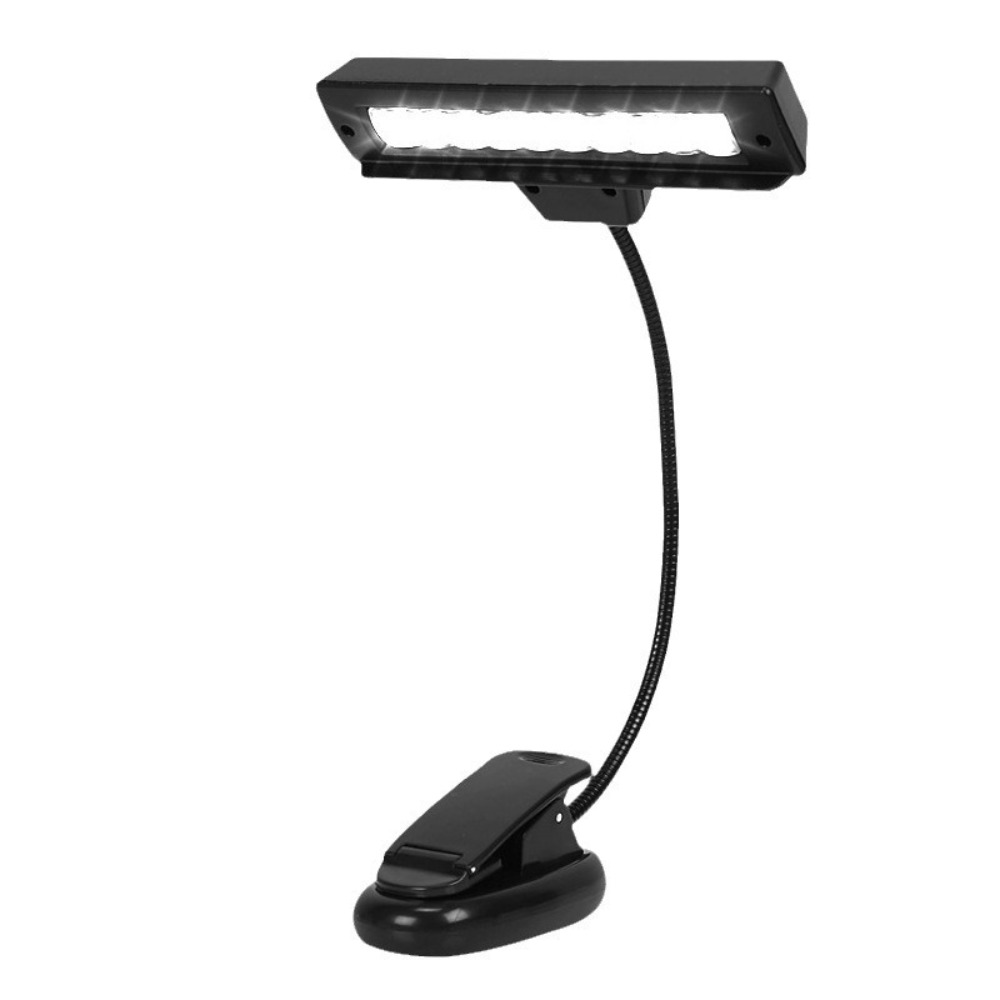GS With 10 Lights LED Clip Light USB Rechargeable Portable Music Sheet Lamp Creative Black Music Stand Light Bedroom