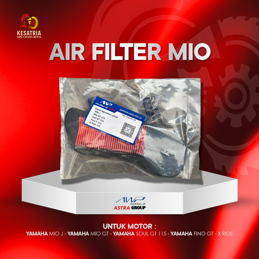 Air filter Mio 115/Mio GT 115/Mio soul GT 115/Fino GT 115/x-ride 115 Harga 36,000 rupiah*Gratis Ongkir