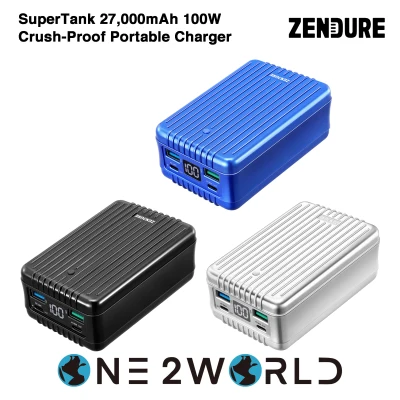 Zendure SuperTank 27,000mAh 100W 4 Port Power Delivery Power Bank Portable Laptop Charger, MacBook, iPad Pro, Switch