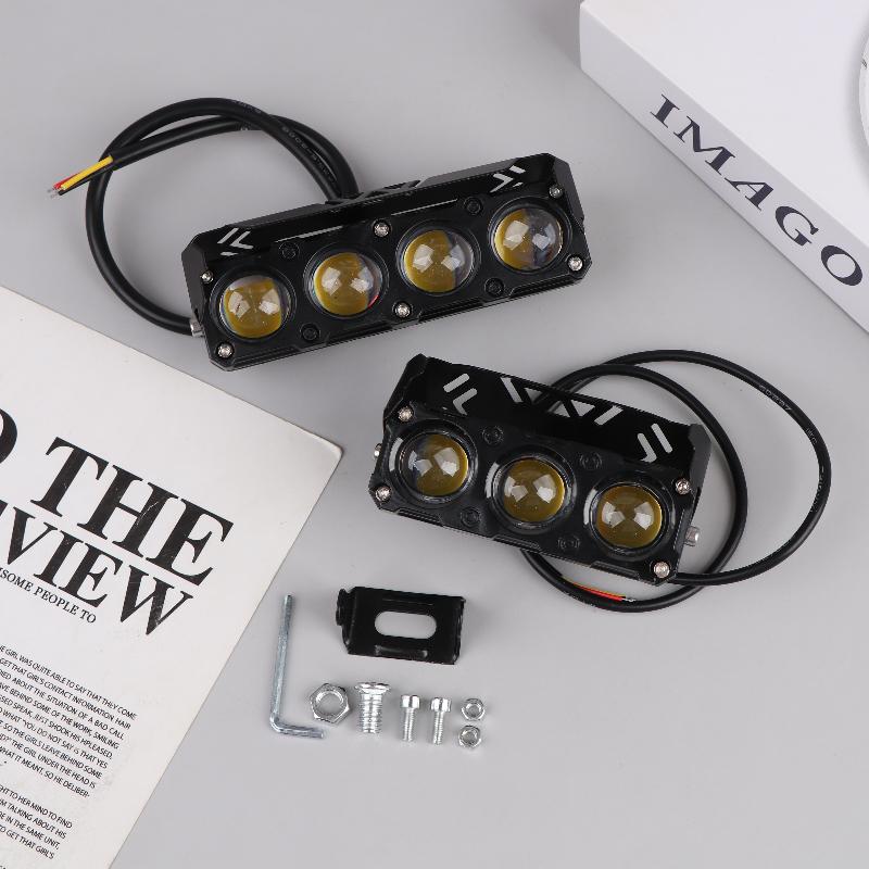 Store HHDKE4 Xe Máy LED ánh sáng tại chỗ kép màu HI thấp chùm đèn sương mù cho xe tải xe SUV UTV Mini ống kính đèn pha lái xe ánh sáng