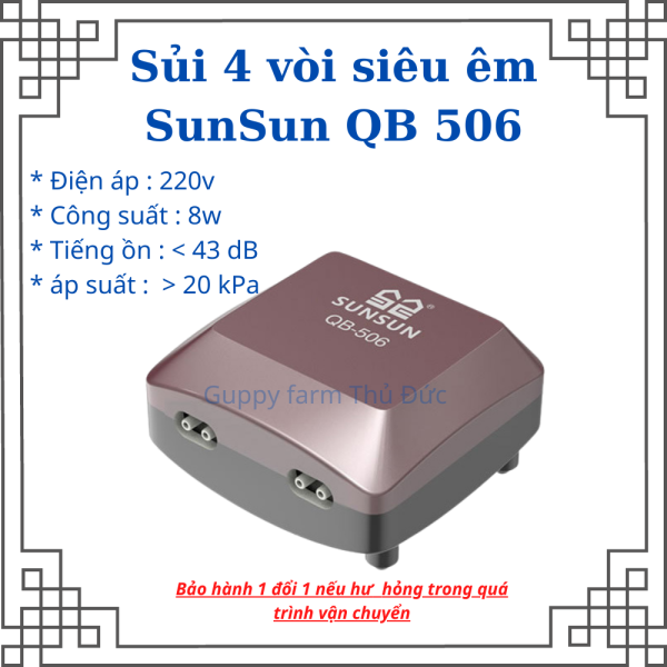 Sủi Oxy 4 Vòi Siêu Êm SUNSUN GB-506